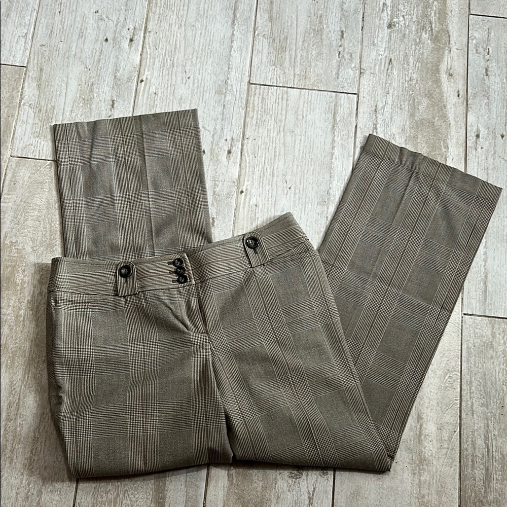 [LOFT] Classic Plaid Pants - Gray - Size 6